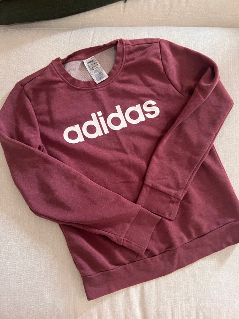 adidas Crewneck Sweatshirt in Burgundy with White Logo